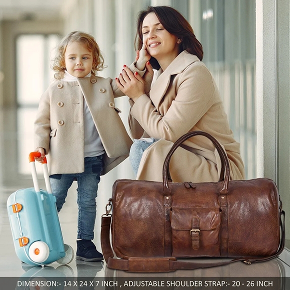 ESTALON Leather Duffle bag - Picture 2 of 7